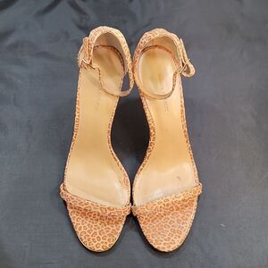 BANANA REPUBLIC ANKLE-STRAP ANIMAL PRINT WOMEN'S HIGH HEEL SANDAL